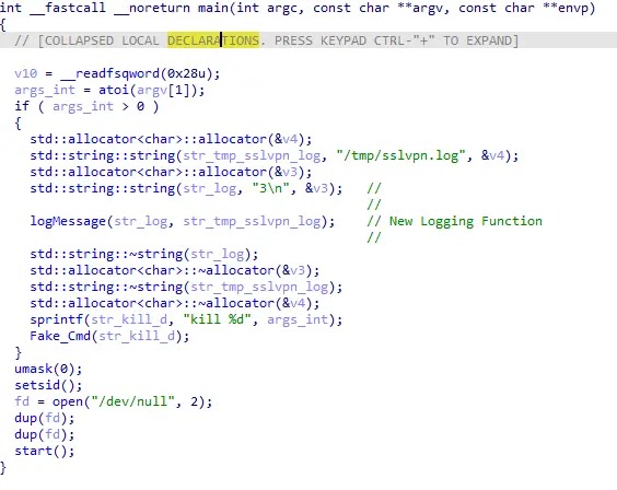 Νέα παραλλαγή Linux του Badcall Backdoor, κύρια λειτουργία (Πηγή - Hunt.io)